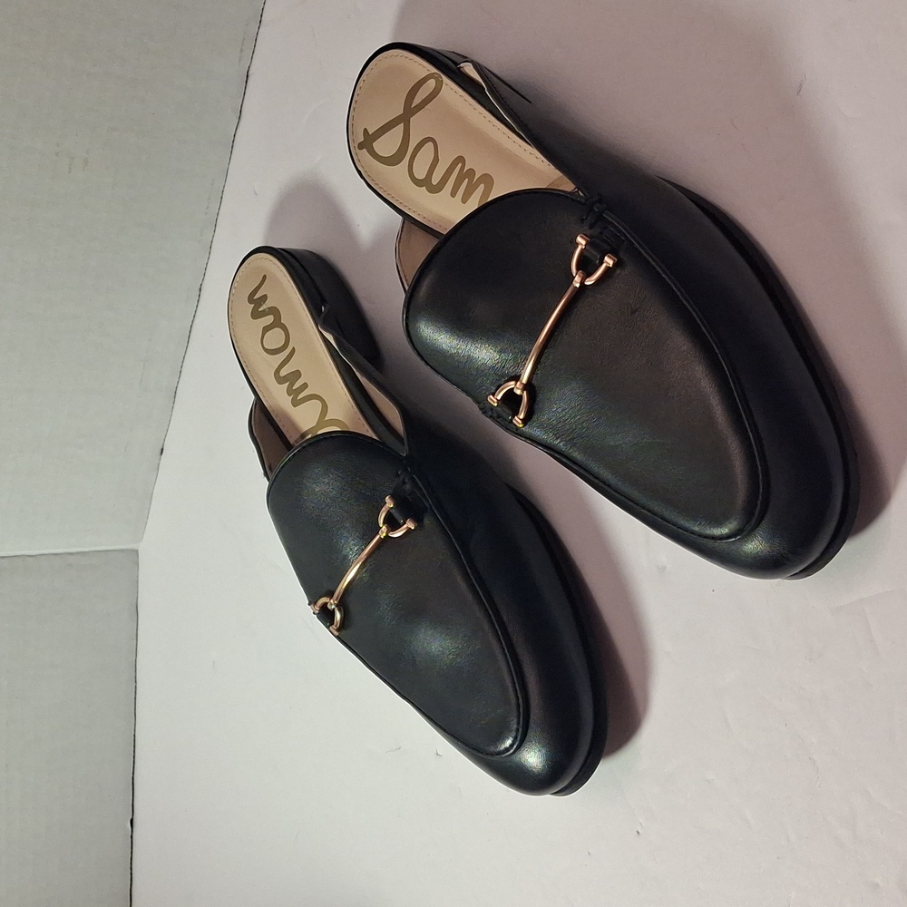Sam Edelman Black Mules with Gold Accent